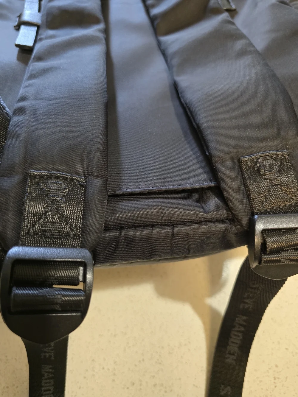 Steve Madden Black Quilted Puffer Backpack Travel School Bag